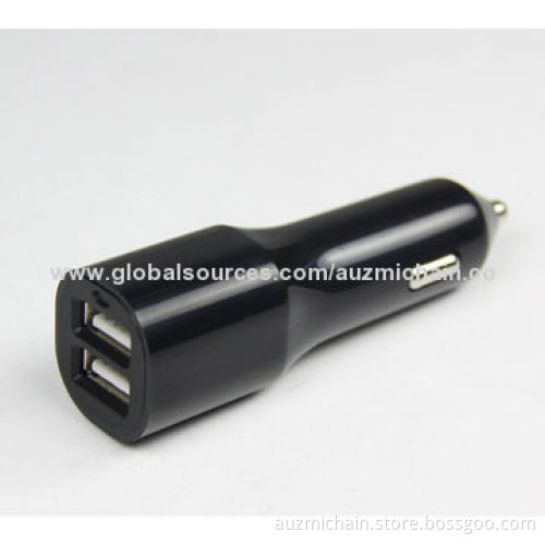 2.4A Latest Design Dual-USB Car Chargers for iPad with Blue Indicator